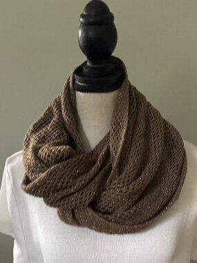 Steve Madden Infinity Scarf Mush Metallic Knit NWT
